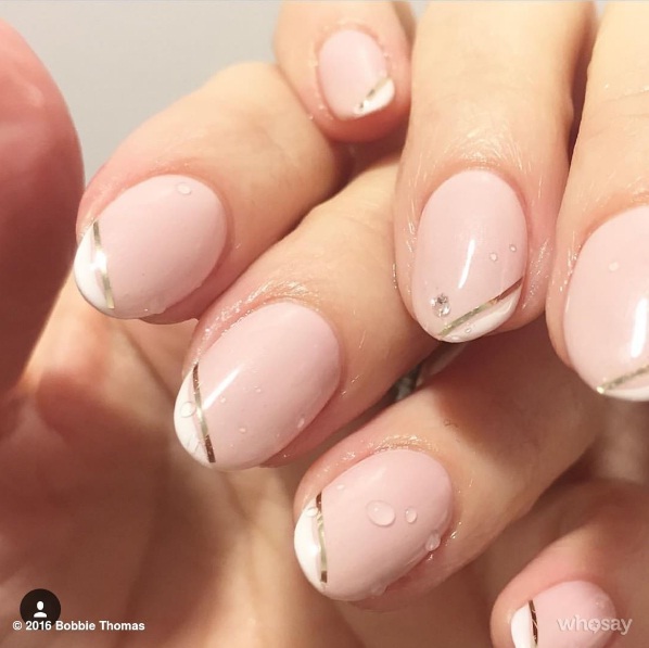Diagonal French Nails Bring A Cool New Slant To A Classic Manicure.