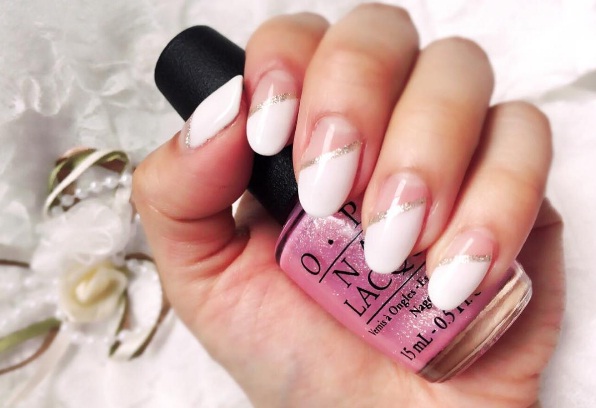 Diagonal French Nails Bring A Cool New Slant To A Classic Manicure.