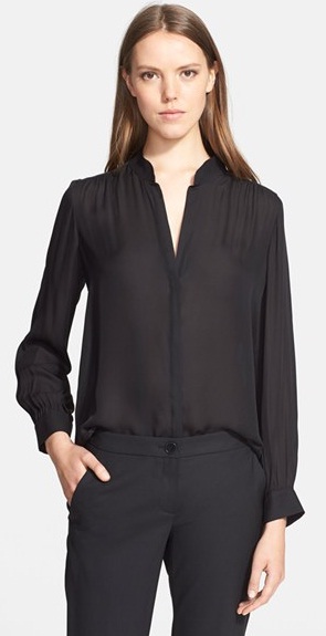 BLACK SILK BLOUSE