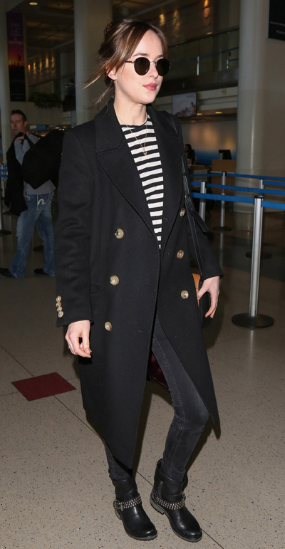 Dakota Johnson Sighted Arriving at LAX Airport on January 16, 2016