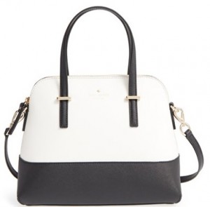 small black and white handbag