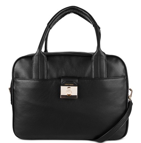 BLACK LEATHER SATCHEL