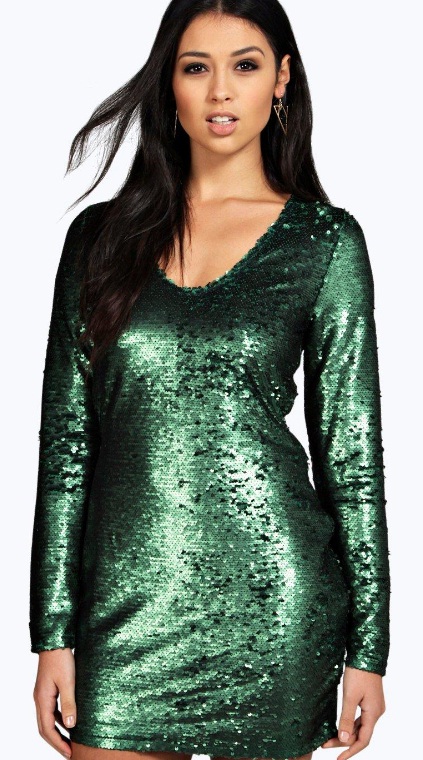 GREEN SEQUINED GOWN 1