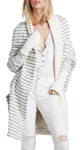 Grey and white hoodie