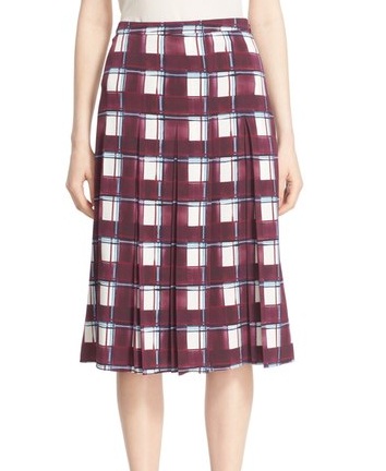 MIDI PLAID SKIRT