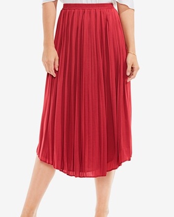 RED PLEATED SKIRT | FASHION