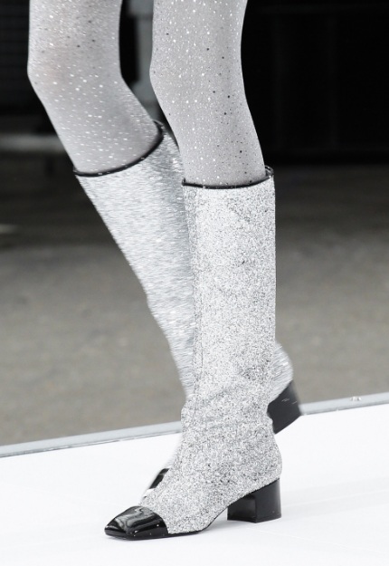 Chanel 2017 Glitter Ankle Boots - Silver Boots, Shoes - CHA244109
