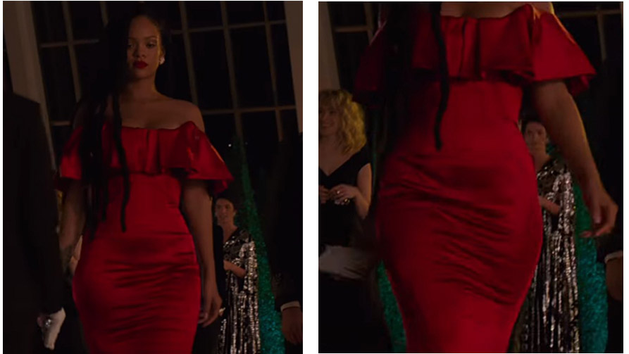 Rihanna's Hot Red Off-The-Shoulder Dress From “Ocean's 8” | FASHION