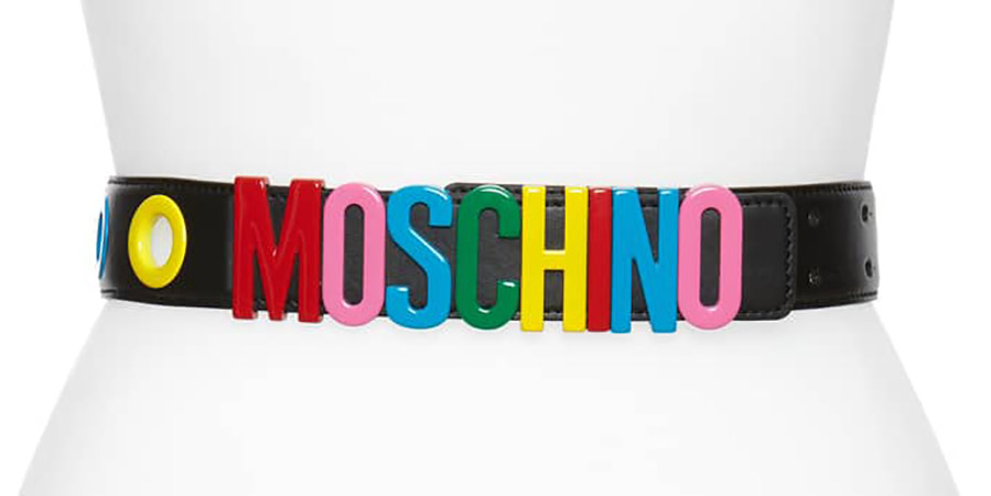 moschino belt rainbow