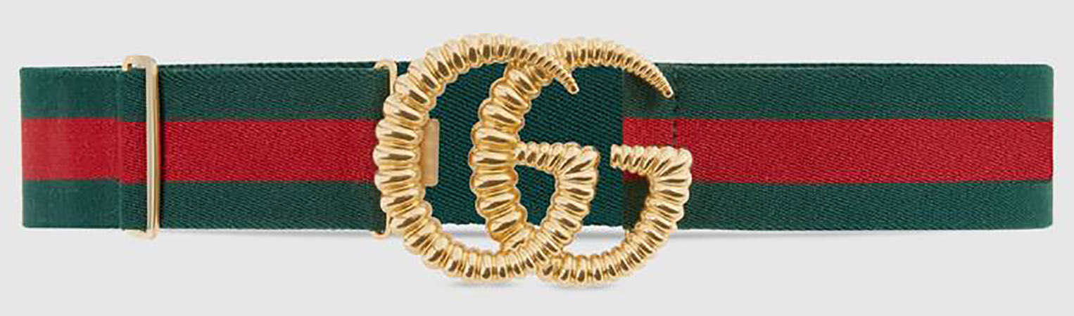 O'Connell's D-Ring Ribbon Belt - Green with Red stripe Gucci (WG203) -  Men's Clothing, Traditional Natural shouldered clothing, preppy apparel