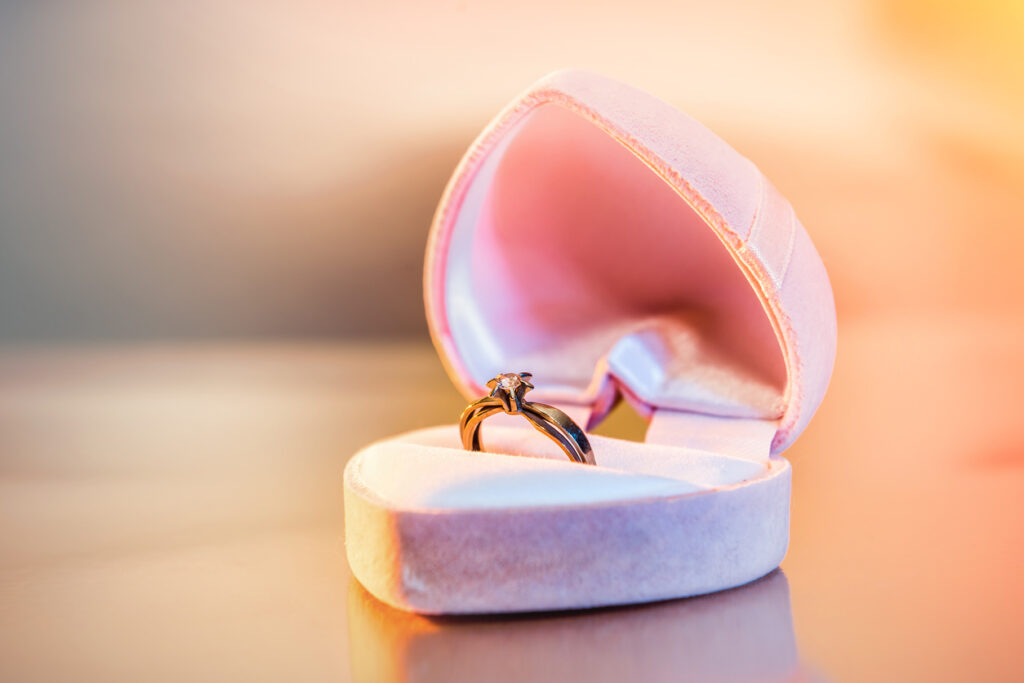 An engagement ring for valentine's day.