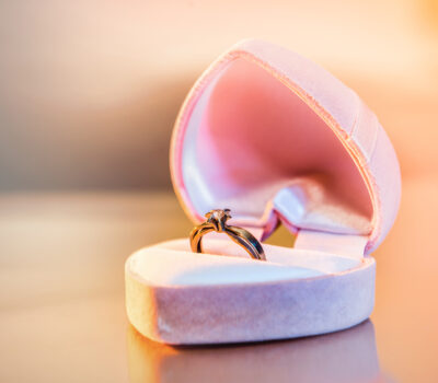 An engagement ring for valentine's day.