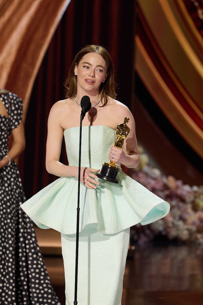 Emma Stone accepts the Oscar® for Actress in a Leading Role during the live ABC telecast of the 96th Oscars® at the Dolby® Theatre at Ovation Hollywood on Sunday, March 10, 2024.